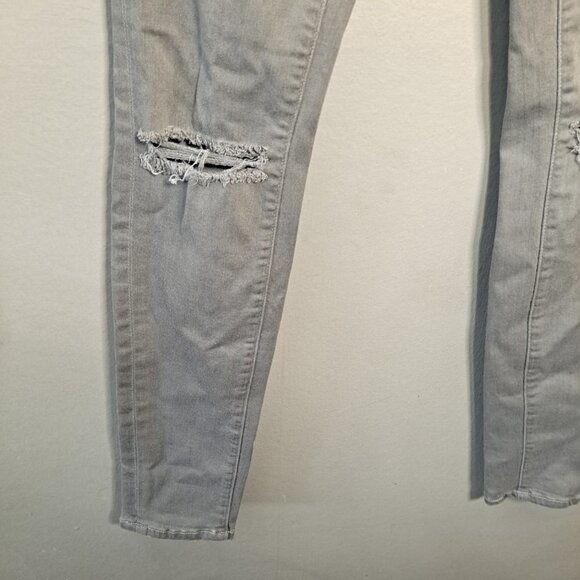 FRAME Le Skinny de Jeanne Satine Distressed Jeans 26 Grey - Picture 8 of 11
